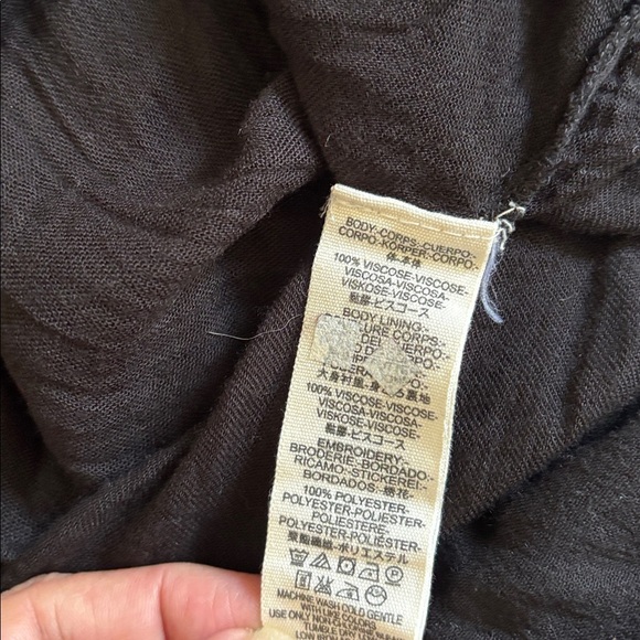 Free people Ti Amo black Floral embroidered mini Dress Size S - Picture 9 of 10